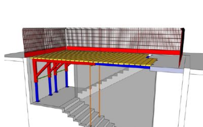 Ossature réglable – Podium cage escalier